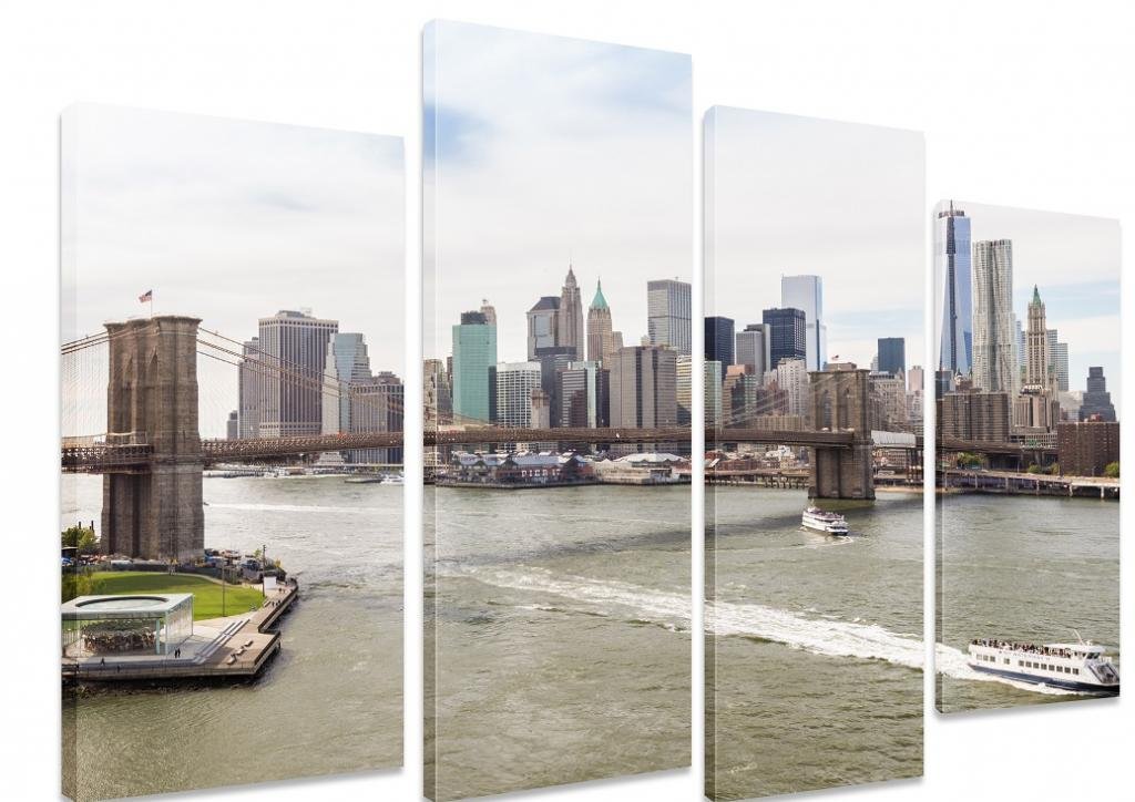 Multi Split Pannello Immagine: New York City Brooklyn Bridge America – Art Depot Outlet – 4 Pannelli 101 cm x 71 cm – Sc