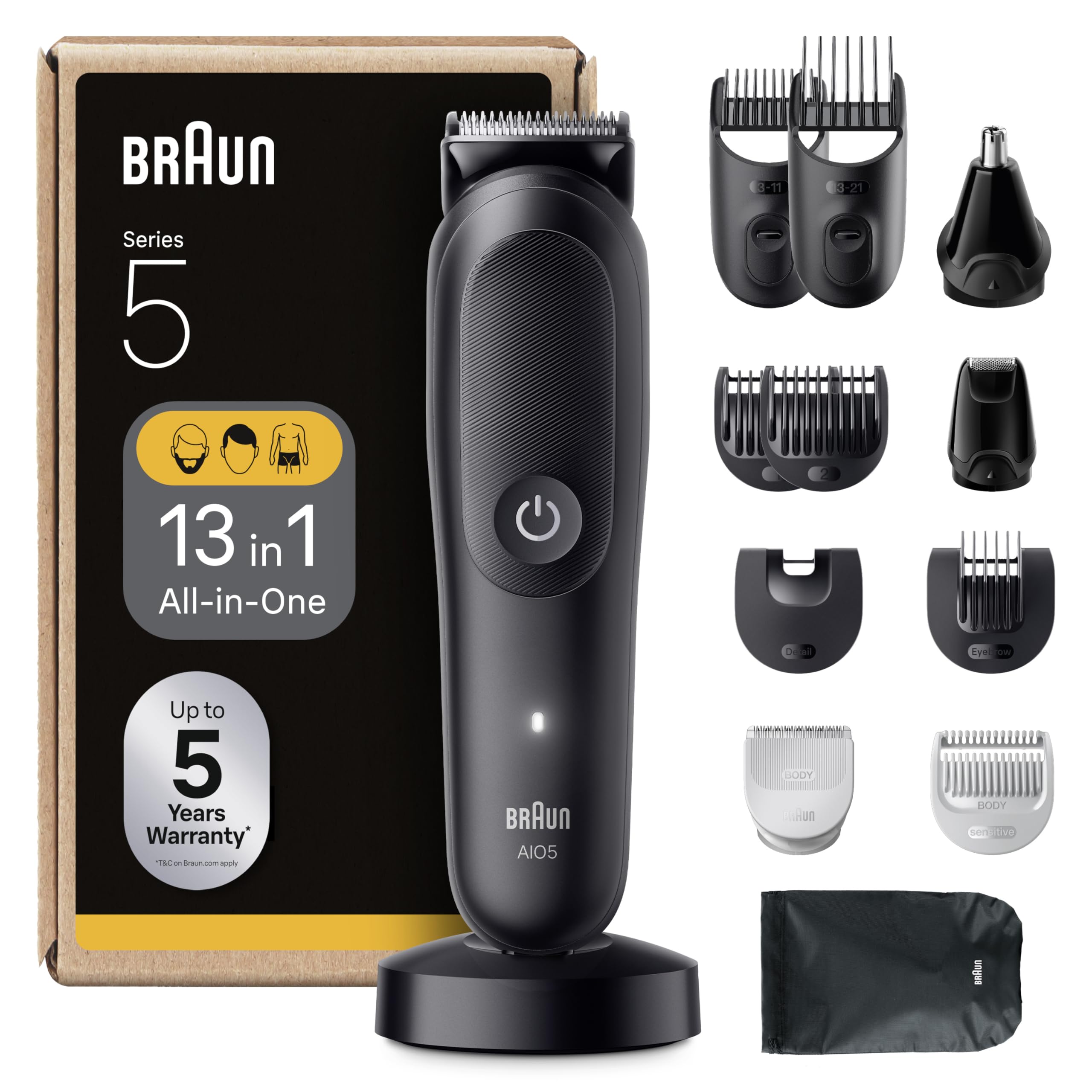  Braun AIO5565, Trapanimento e Depilazione Vollente 13 In1, Tecnoauto Senso, Tecnologia Idroalcolica, Nero
| Braun AIO55